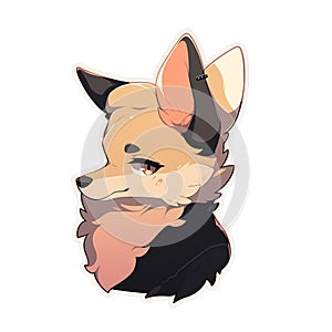 A poet dog who writes beautiful and meaningful verses, AI Generated, Sticker ver.26