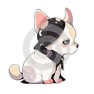 A poet dog who writes beautiful and meaningful verses, AI Generated, Sticker ver.28