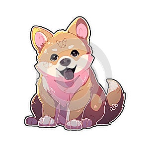 A poet dog who writes beautiful and meaningful verses, AI Generated, Sticker ver.29