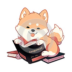 A poet dog who writes beautiful and meaningful verses, AI Generated, Sticker ver.8