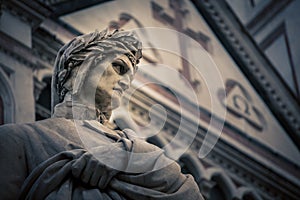 Poet statue florence italy