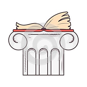 poetry book in greek column