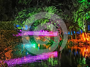 The Poets bridge in the Pukekura Park in New Plymouth city in New Zealand photo