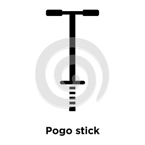 Pogo stick icon vector isolated on white background, logo concept of Pogo stick sign on transparent background, black filled