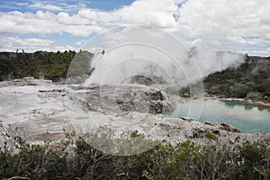 Pohutu Geyser seen from behind