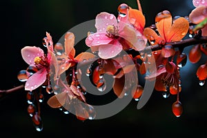 Poignant Flower blossom drop. Generate Ai