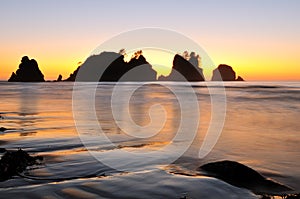 Point of Arches, Shi Shi Beach sunset photo