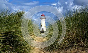 The Point of Ayr Lighthouse, also known as the Talacre Lighthouse, is a grade II listed building situated on the north coast of photo