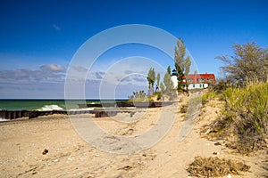 Point Betsie Lighthouse On The Coast Of Lake Michigan