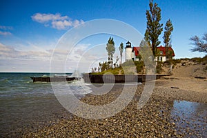 Point Betsie Lighthouse On The Coast Of Lake Michigan