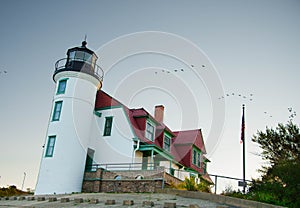 Point Betsie lighthouse on Lake Michigan