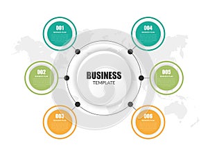 6 Point 3D Abstract Shape Infographic Element for Business