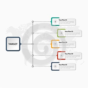 5 Point 3D Shape Infographic Element for Business