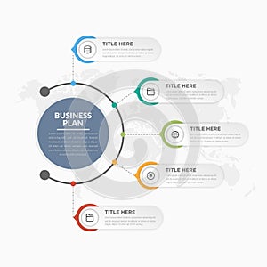 5 Point 3D Shape Infographic Element for Business