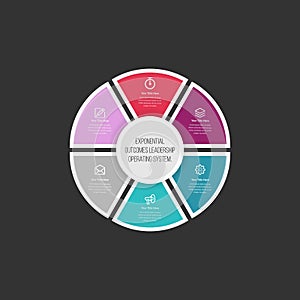 6 Point 3D Shape Infographic Element for Business