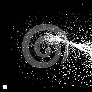 Point Explode. Array with Dynamic Emitted Particles. Abstract Dynamic Background.