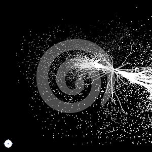 Point Explode. Array with Dynamic Emitted Particles. Abstract Dynamic Background.