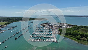 Point Hamble Marina in the Summer Aerial View