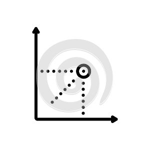 Black line icon for Point, line and axis
