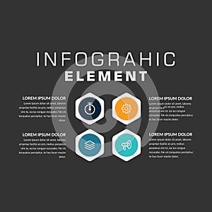 4 Point Infographic Element for Business Target