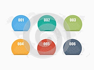 6 Point 3D Abstract Shape Infographic Element for Business