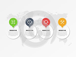 4 Point 3D Abstract Shape Infographic Template Premium vector