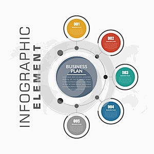 5 Point 3D Shape Infographic Element for Business