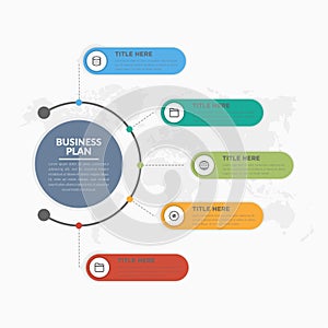 5 Point 3D Shape Infographic Element for Business