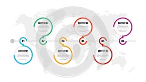 6 Point 3D Shape Infographic Element for Business