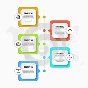 5 Point 3D Shape Infographic Element for Business