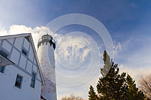 Point Iroquois LIghthouse On The Coast Of Lake Superior