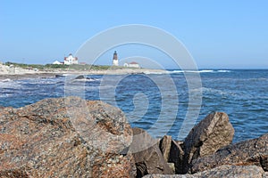 Point Judith Lighthouse View from Rocky Shore