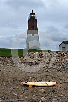 Point Judith Lighthouse Warns Ships of Approaching Storm.