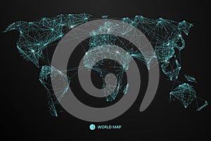 Point, line composition of the world map, the implication of network connection.