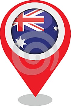 Point location Australia flag round design