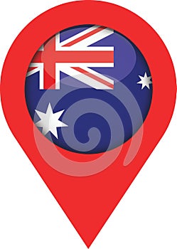 Point location Australia flag round design