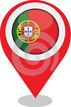 Point location portugal flag round design