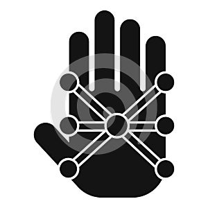 Point palm scanning icon simple vector. Voice verification