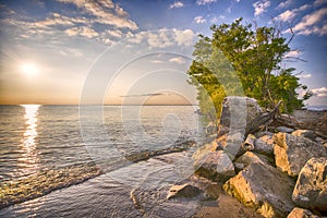 Point Pelee National Park beach at sunset