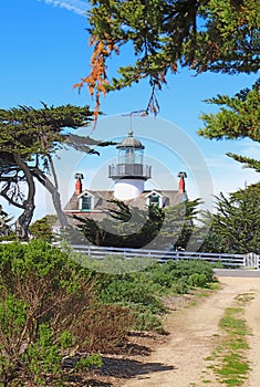 Point Pinos lighthouse in Pacific Grove, California vertical photo