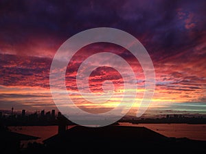 Point Piper sunset coloured clouds