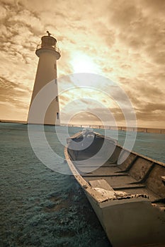 Point Prim Lighthouse, PEI, Canada in infrared