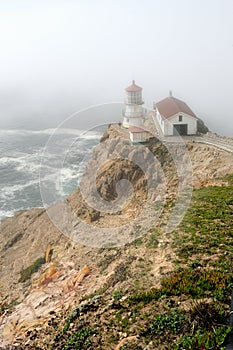 Point Reyes Lighthouse in fog