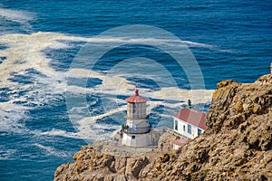 Point Reyes Lighthouse at Pacific coast, built in 1870