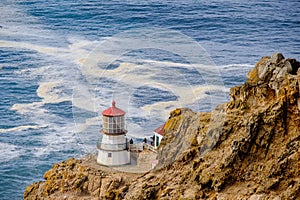 Point Reyes Lighthouse at Pacific coast, built in 1870