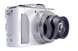 Point and Shoot Digital Camera Isolated on White