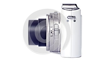 Point and Shoot Digital Camera Isolated on White