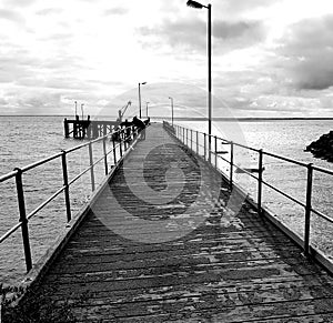 Point Turton Jetty in Black and White