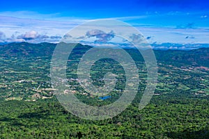 The point of view of the mountains and the town of Chaiyaphum