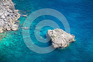 The view from observation deck Belvedere Punta Cannone in Capri, Italy